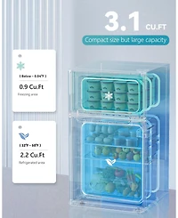 Euhomy 3.2 Cu.Ft. Freestanding Mini Fridge with Freezer