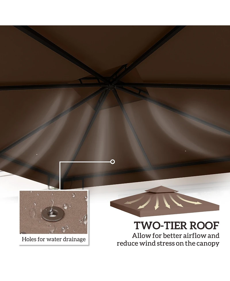 Outsunny Gazebo Replacement Canopy for 01 -0153, 10' x 10