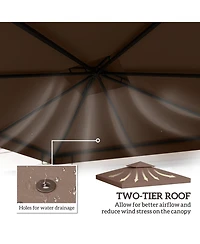 Outsunny Gazebo Replacement Canopy for 01 -0153, 10' x 10