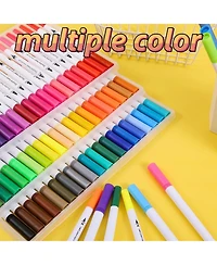 Htutwoo 24 Dual Tip Acrylic Paint Markers, Quick-Drying & Anti-Fading, for Diy Crafts on Stone, Wood, Plastic, Glass – Painting Supplies Kit