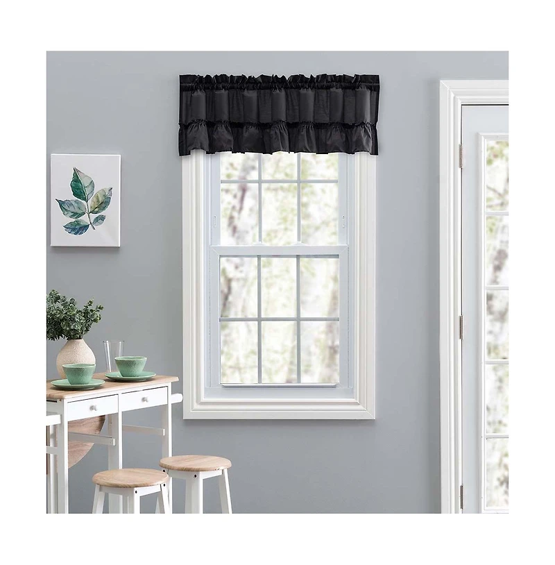 Ellis Stacey 1.5" Rod Pocket High Quality Fabric Solid Color Window Ruffled Filler Valance 54"x13