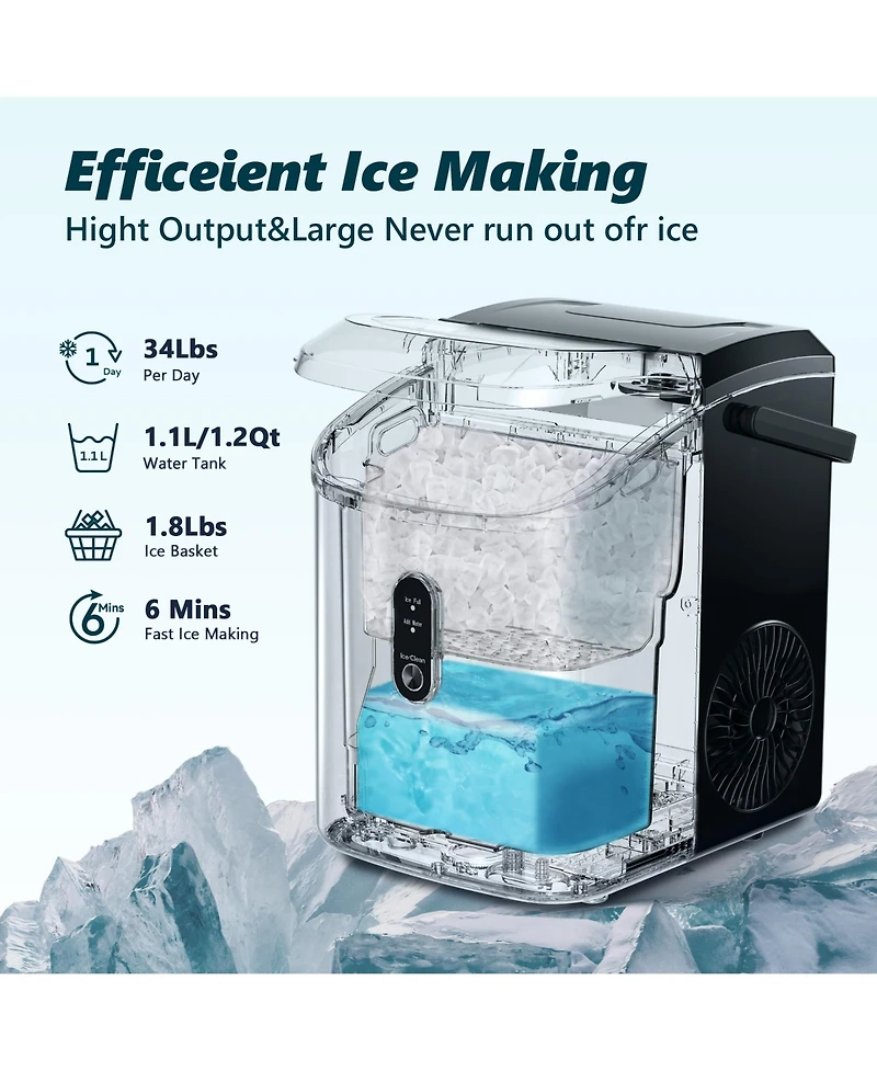Euhomy 34lbs/day Ice Maker Machine