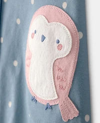 Carter's Baby Girls All-Over Dots Printed and Owl Graphic Snap-Up Romper