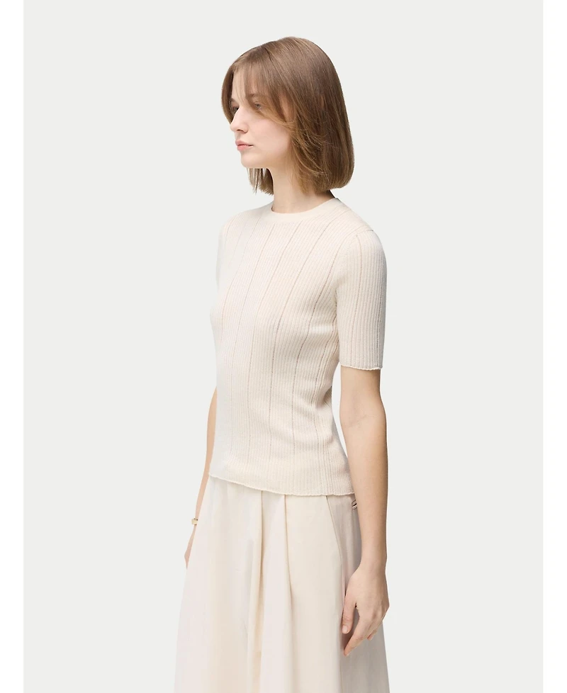 Gobi Cashmere Women's Ajour-Knit Silk Top