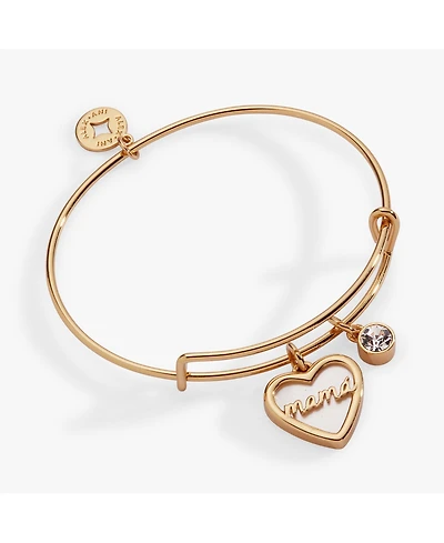 Alex and Ani Mama Mother of Pearl Heart Bangle Bracelet Duo