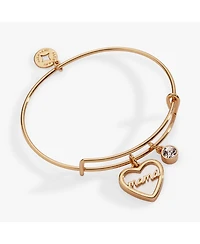Alex and Ani Mama Mother of Pearl Heart Bangle Bracelet Duo