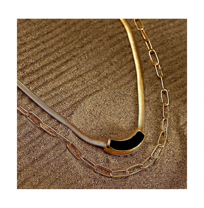 Sohi Women's The Sylvan-Snakechain Multi-Layer Necklace - California Gold