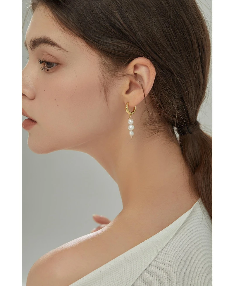 Joey Baby Freshwater Pearl Drop Hoop Earrings