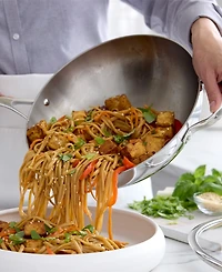 GreenPan Stainless Steel 12" Valencia Pro Uncoated Covered Wok with Lid