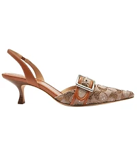 Coach Women's Margot Crystal Signature Jacquard Slingback Pumps