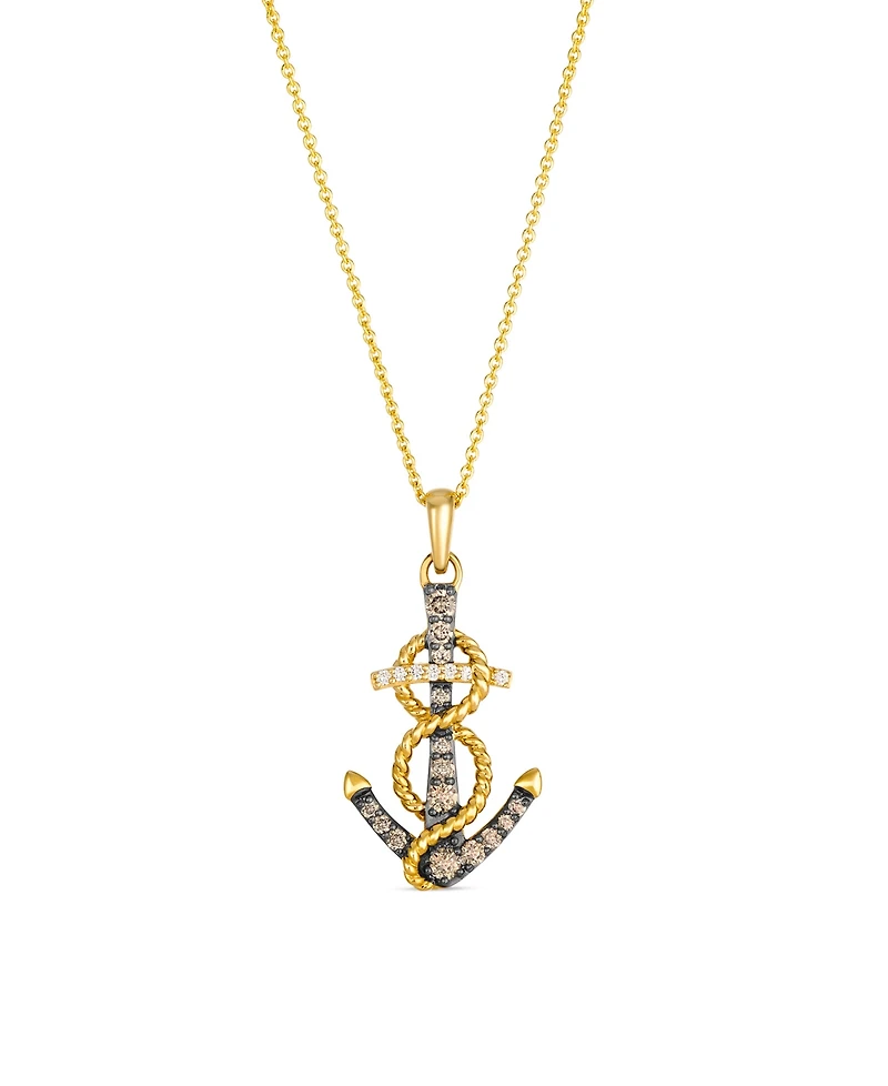 Le Vian Chocolate Diamond (0.22 ct. t.w.) and Vanilla Diamond (0.03 ct. t.w.) Chocolatier Pendant Necklace in 14k Honey Gold