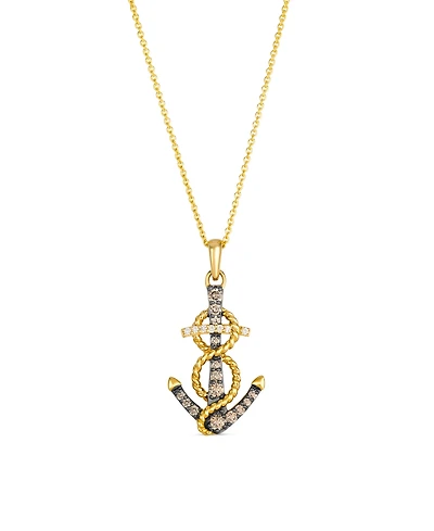 Le Vian Chocolate Diamond (0.22 ct. t.w.) and Vanilla Diamond (0.03 ct. t.w.) Chocolatier Pendant Necklace in 14k Honey Gold