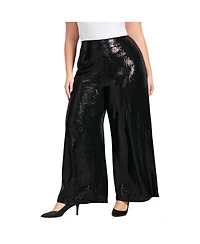 Avenue Women's Glitz Sequin Wide Leg Pant