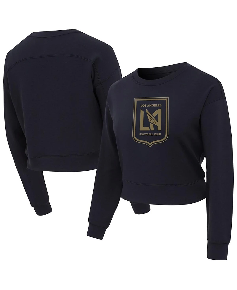Concepts Sport Women's Black Lafc Tri-Blend Darby Knit Long Sleeve Crop Top