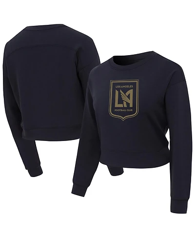 Concepts Sport Women's Black Lafc Tri-Blend Darby Knit Long Sleeve Crop Top