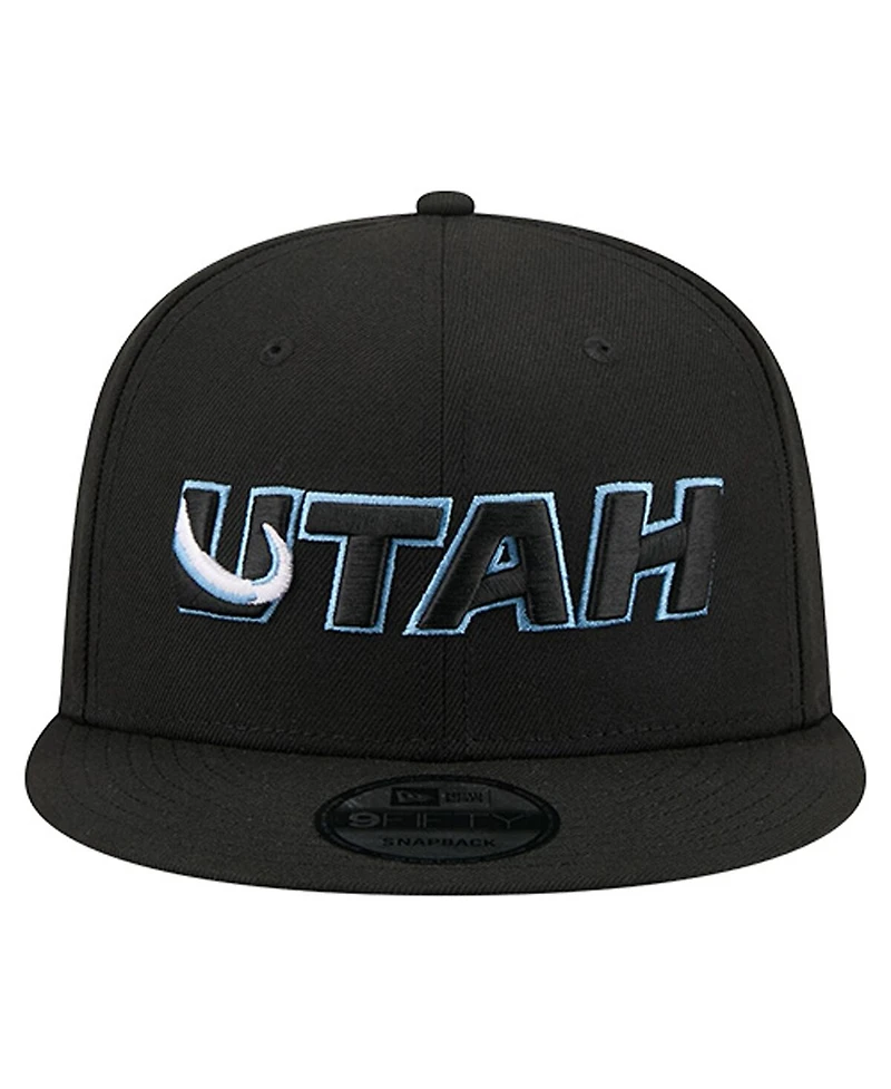New Era Men's Black Utah Mammoth Team Wordmark 9FIFTY Snapback Hat