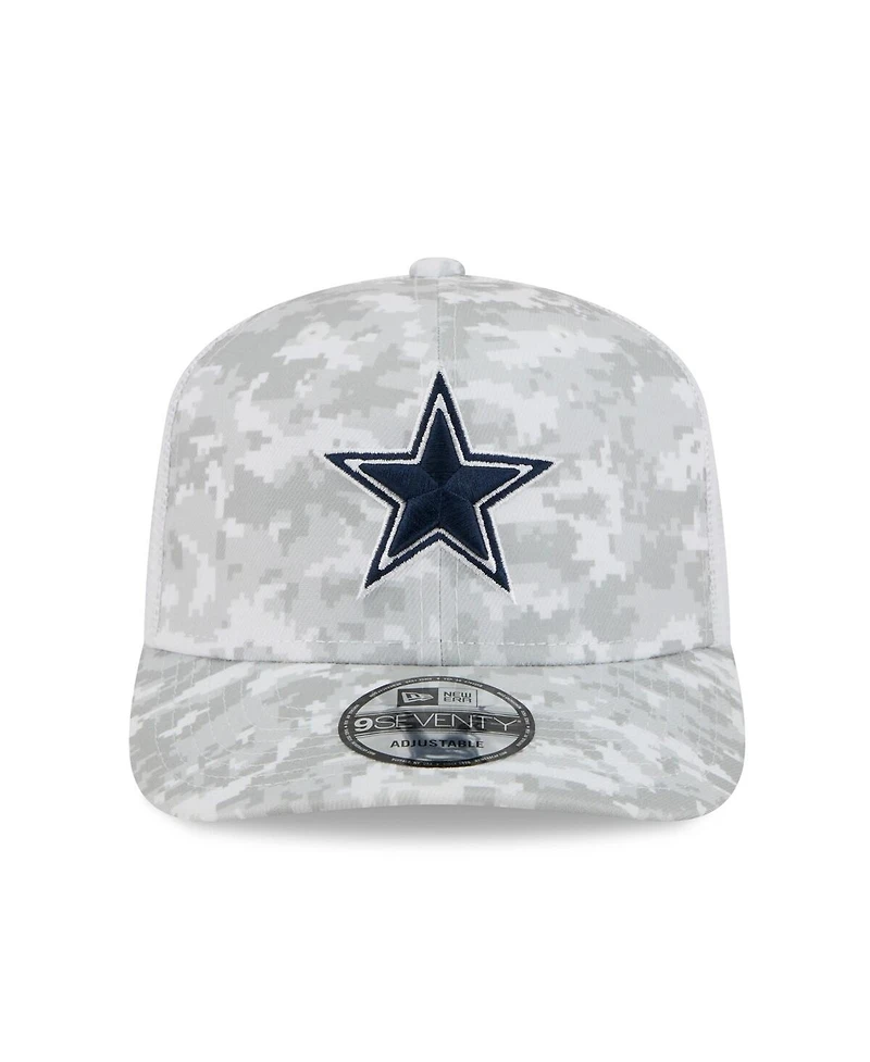 New Era Men's White Dallas Cowboys Salute to Service Fan Pack 9SEVENTY Trucker Adjustable Hat