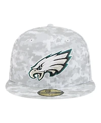 New Era Men's White Philadelphia Eagles 2025 Salute to Service Fan Pack 59FIFTY Fitted Hat