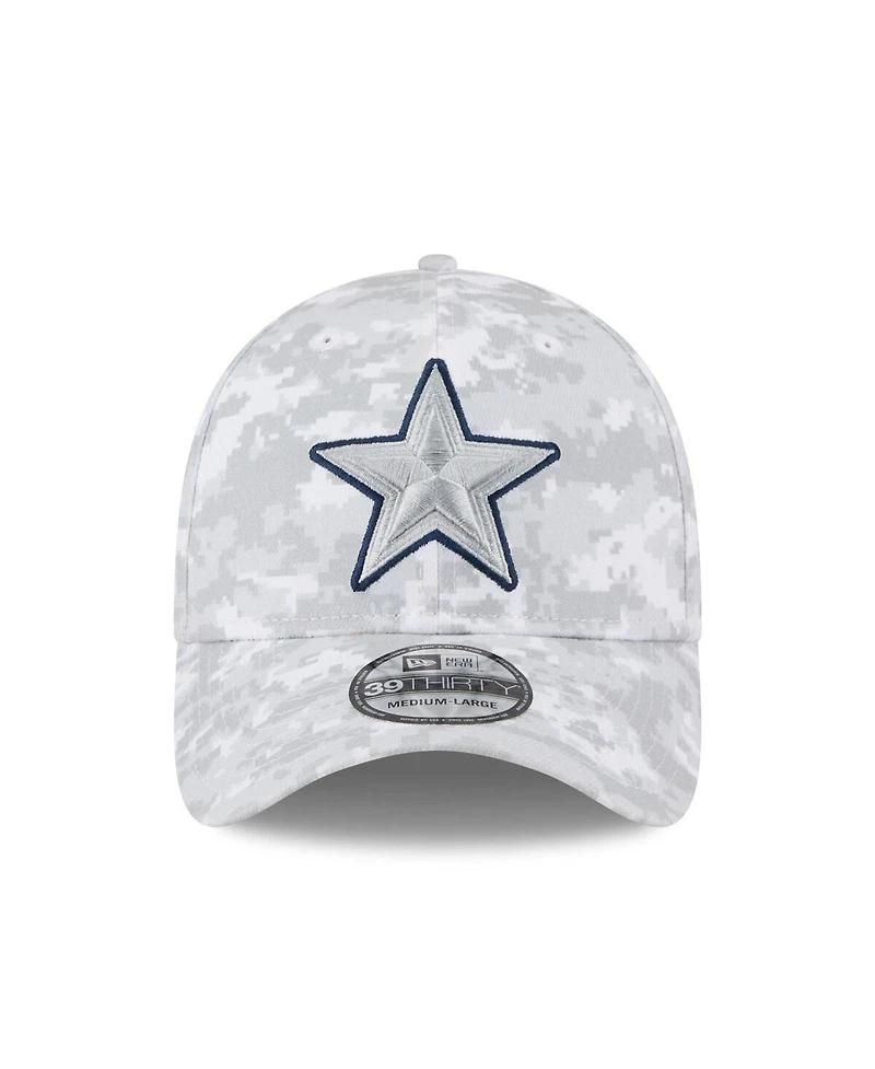 New Era Men's White Dallas Cowboys 2025 Salute to Service Digital Camo Fan Pack 39THIRTY Flex Hat