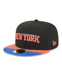 New Era Men's Black/Blue York Knicks Jersey Hook Statement Edition 59FIFTY Fitted Hat