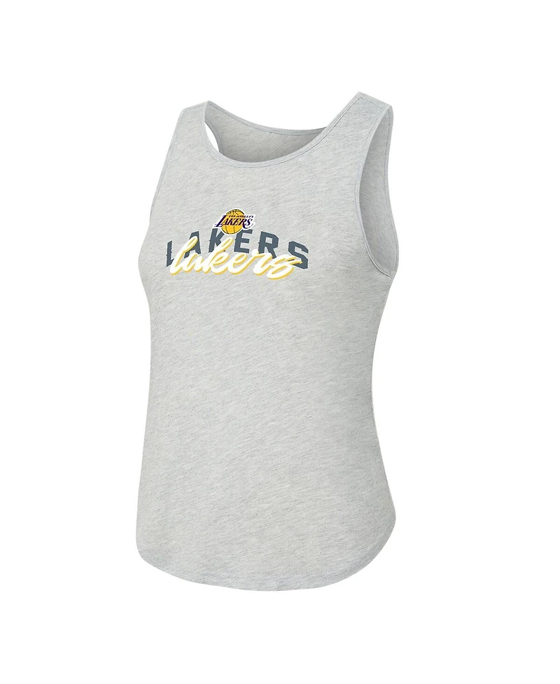 Concepts Sport Women's 2-Piece Purple/Heather Gray Los Angeles Lakers Regulate Tank Pant Set