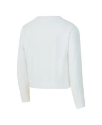 Concepts Sport Women's White New York Knicks Laney Chenille Cropped Long Sleeve T-Shirt