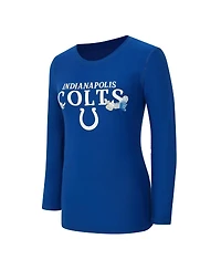 Concepts Sport Women's 2-Piece Royal Indianapolis Colts Chestnut Long Sleeve T-Shirt and Pant Sleep Set
