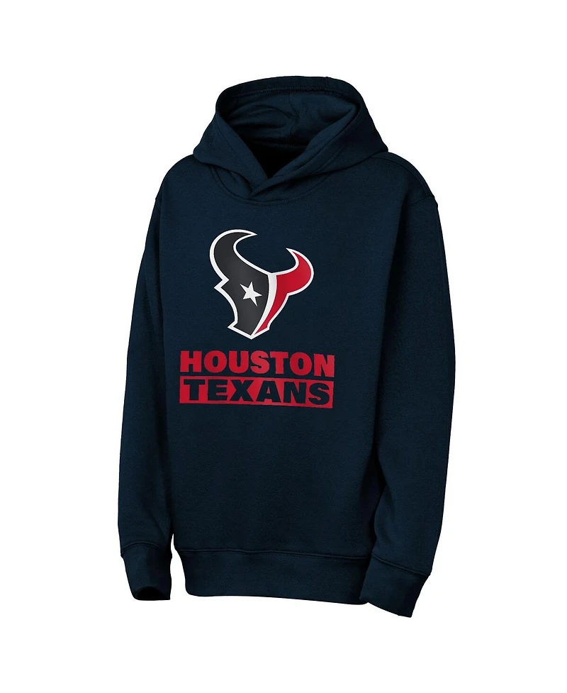 Outerstuff Big Boys and Girls Navy Houston Texans Back to Basics Hoodie
