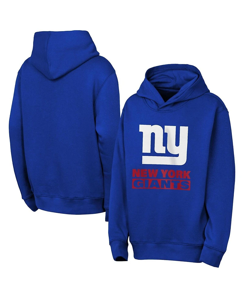 Outerstuff Big Boys and Girls Royal New York Giants Back to Basics Hoodie