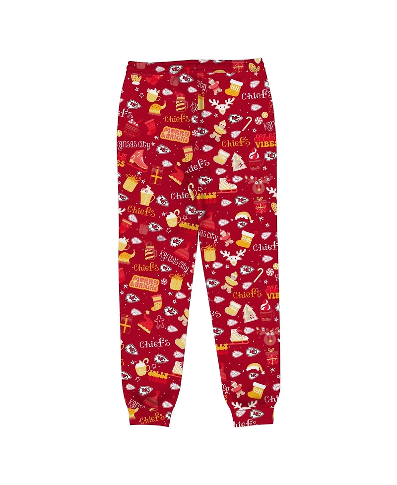 Outerstuff Toddler Red Kansas City Chiefs Chestnut Holiday Sleep Set