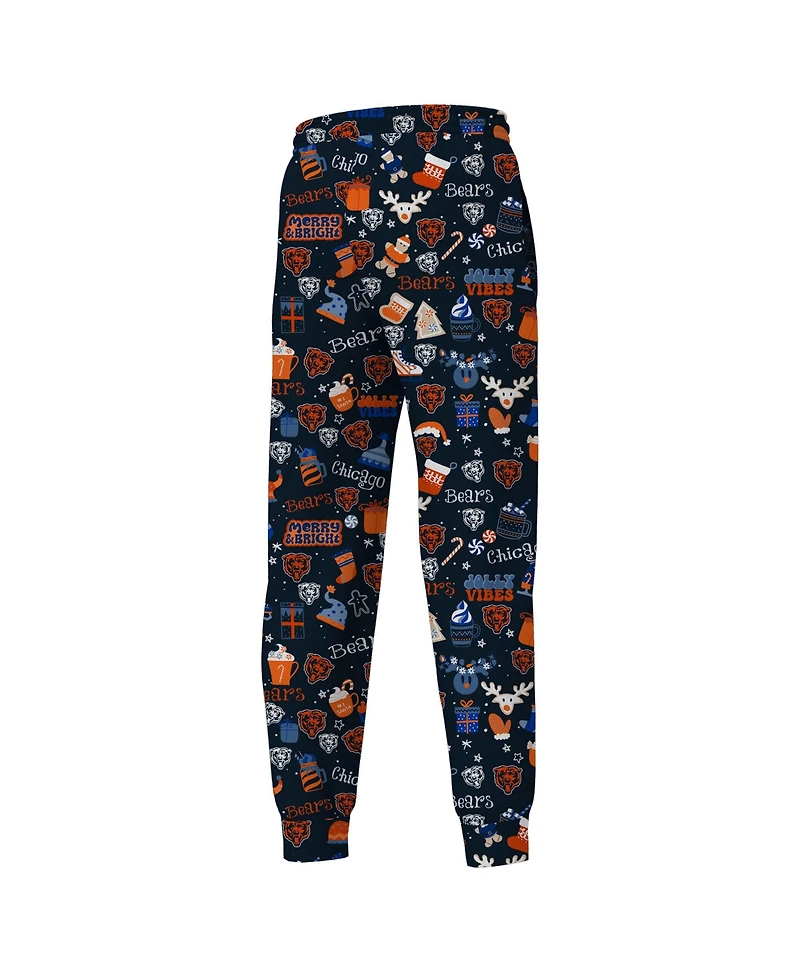 Outerstuff Big Boys and Girls Navy Chicago Bears Chestnut Holiday Sleep Set