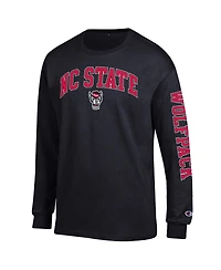Champion Men's Black Nc State Wolfpack Arch Over Logo Long Sleeve T-Shirt