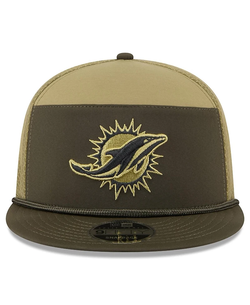 New Era Men's Dark Green Miami Dolphins 2025 Salute to Service Split Panel 9FIFTY Snapback Hat
