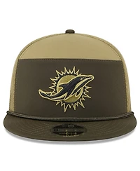New Era Men's Dark Green Miami Dolphins 2025 Salute to Service Split Panel 9FIFTY Snapback Hat