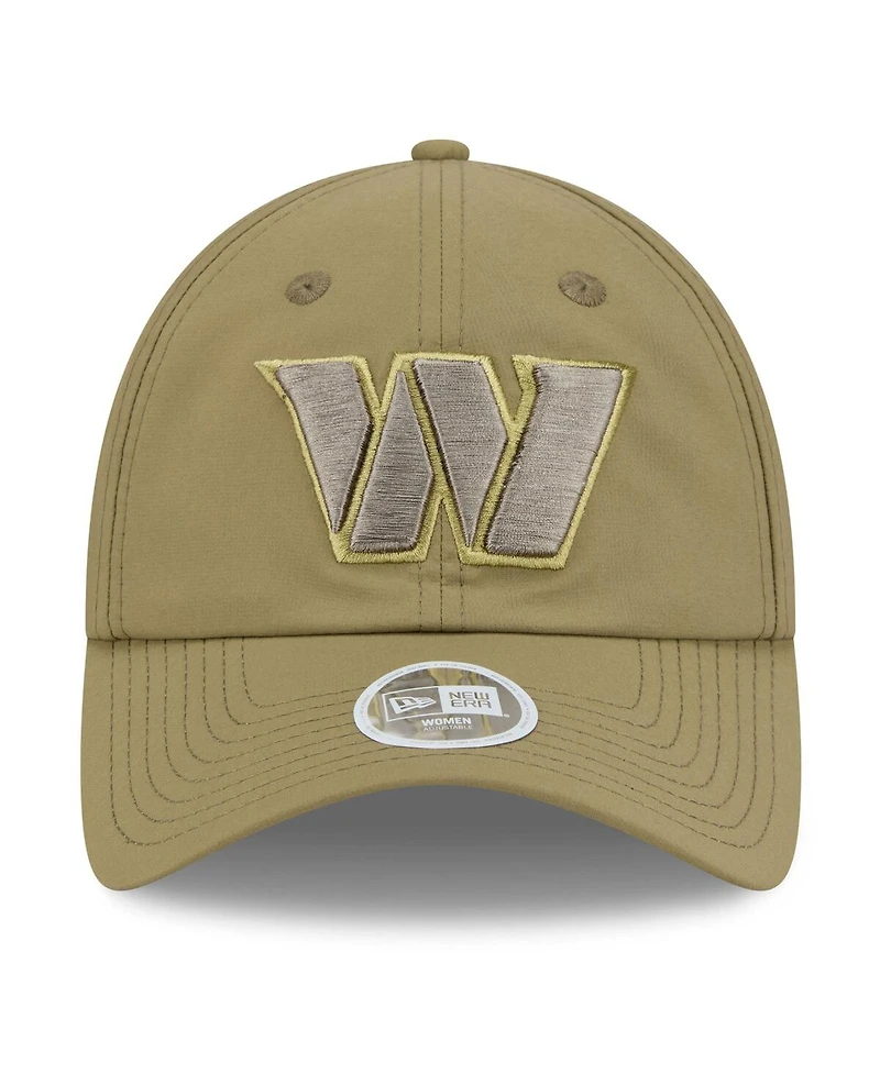 New Era Women's Green Washington Commanders 2025 Salute to Service Pony Tail Adjustable Hat