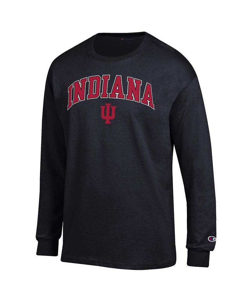 Champion Men's  Black Indiana Hoosiers Arch Over Logo Long Sleeve T-Shirt
