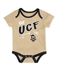 Outerstuff Baby Boys and Girls 3-Pack Black Ucf Knights All Day Play Bodysuit Set