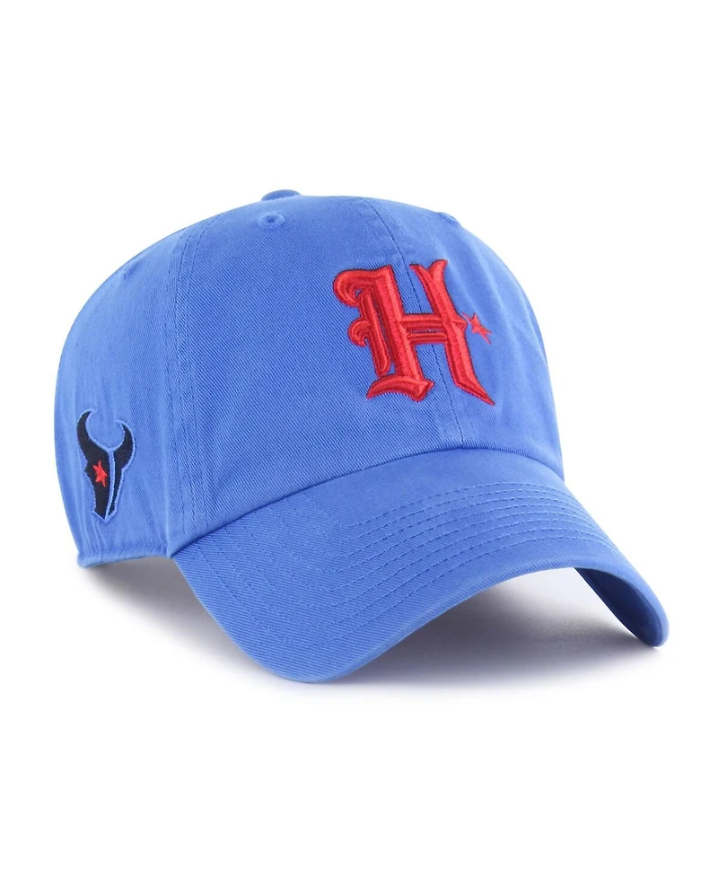 '47 Brand Men's Light Blue Houston Texans H-Town Side Logo Clean Up Adjustable Hat