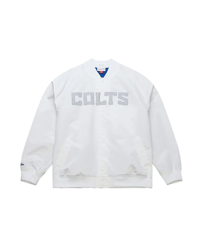Mitchell & Ness Men's White Indianapolis Colts Double Clutch Raglan Full-Snap Jacket