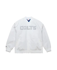 Mitchell & Ness Men's White Indianapolis Colts Double Clutch Raglan Full-Snap Jacket