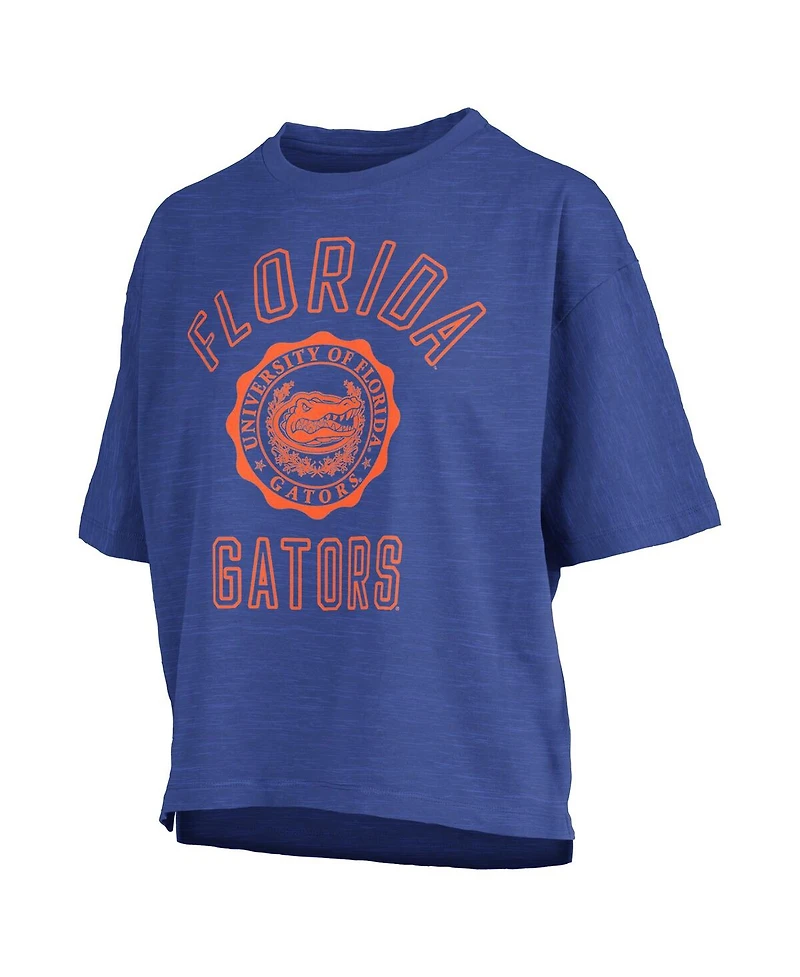 Pressbox Women's Royal Florida Gators Motley Crew Bishop Waist Length Oversized T-Shirt