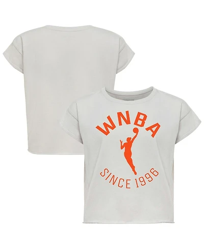 Sportiqe Women's Gray Wnba Cropped Genuine Issue Collection Alana T-Shirt