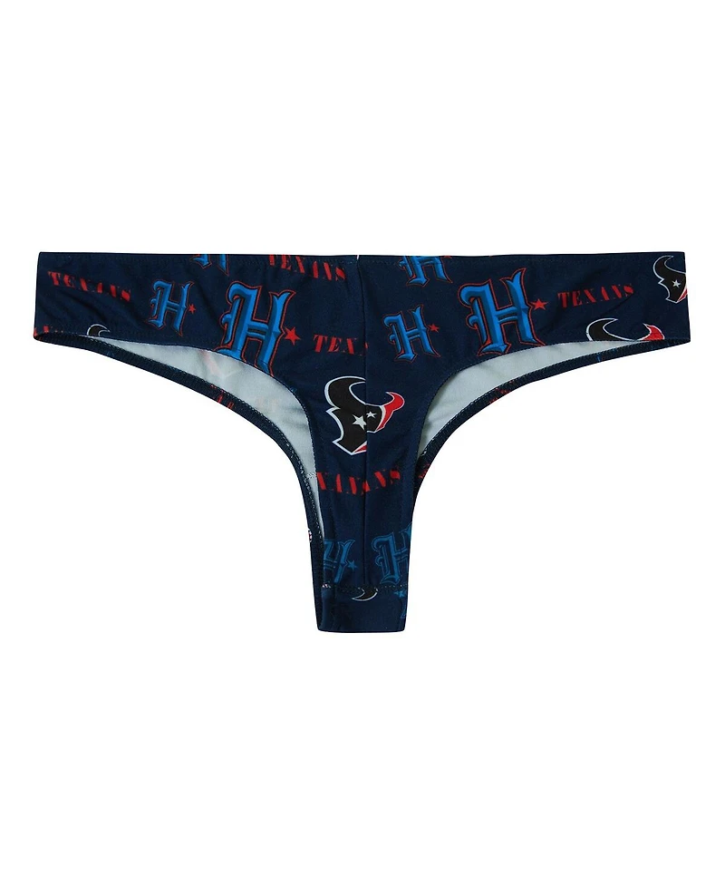 Concepts Sport Women's Navy Houston Texans Mosaic All Over Print Thong