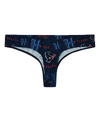 Concepts Sport Women's Navy Houston Texans Mosaic All Over Print Thong