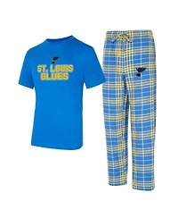 Concepts Sport Men's 2-Piece Blue St. Louis Blues Vector Top and Pants Sleep Set