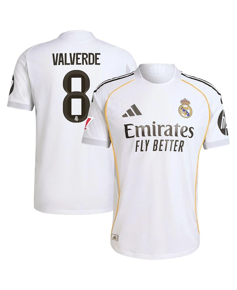 Adidas Men's Federico Valverde White Real Madrid 2025/26 Home Authentic Jersey