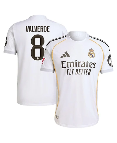 Adidas Men's Federico Valverde White Real Madrid 2025/26 Home Authentic Jersey