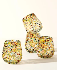 Uncommon Goods Glass ,Set of 4 Stemless Wine Glasses