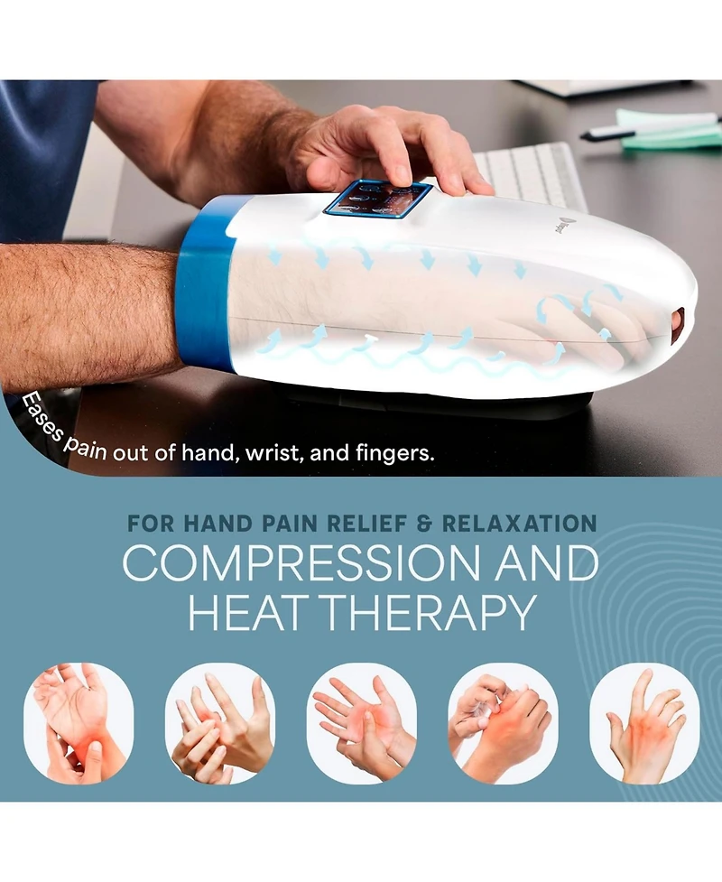 LifePro Hand Massager - for Arthritis and Carpal Tunnel Relief - Hand, Wrist and Fiinger Massager with Heat and Compression