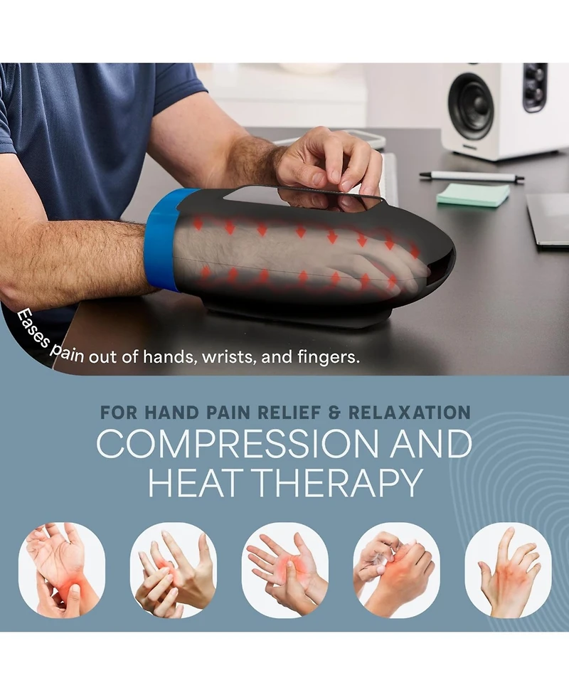 LifePro Legra Hand Massager with Heat & Compression – Heated Finger, Wrist & Palm Massager for Pressure Point Therapy